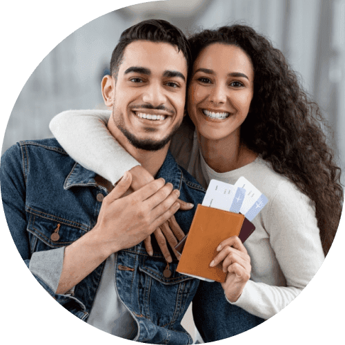 Couple traveling